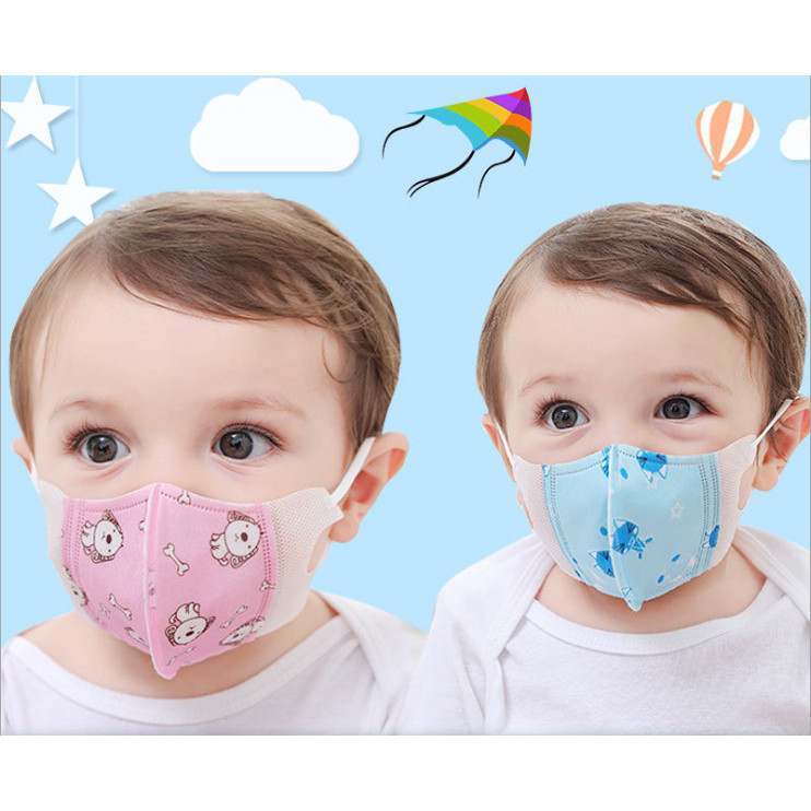 Set 5 Khẩu Trang Kháng Khuẩn Chống Bụi Cho Bé Loại Dày Size 0-3 tuổi