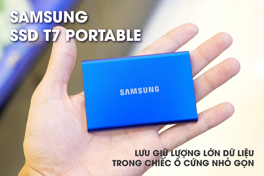 Ổ cứng di động SSD Samsung T7 Portable USB Type C 3.2 Gen 2- Hàng Chính Hãng