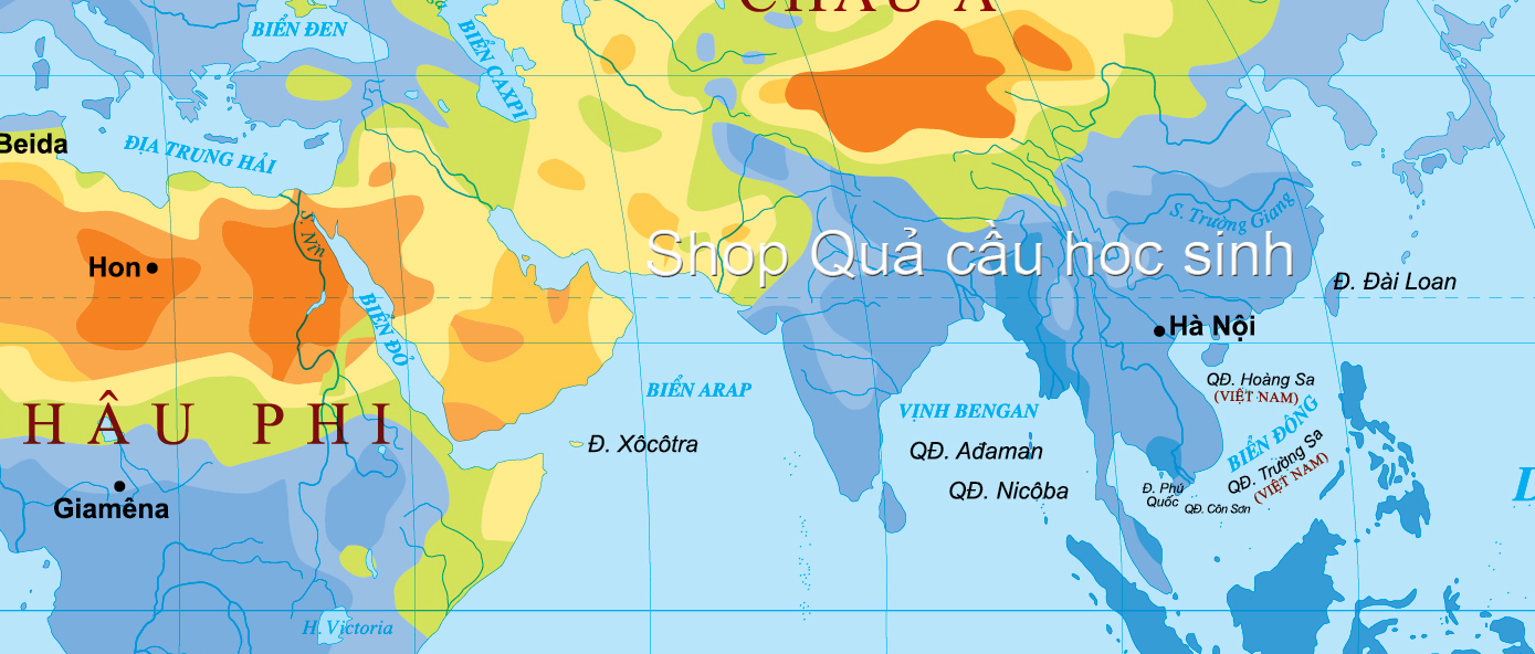 Lượng mưa trung bình năm trên trái đất khổ A0
