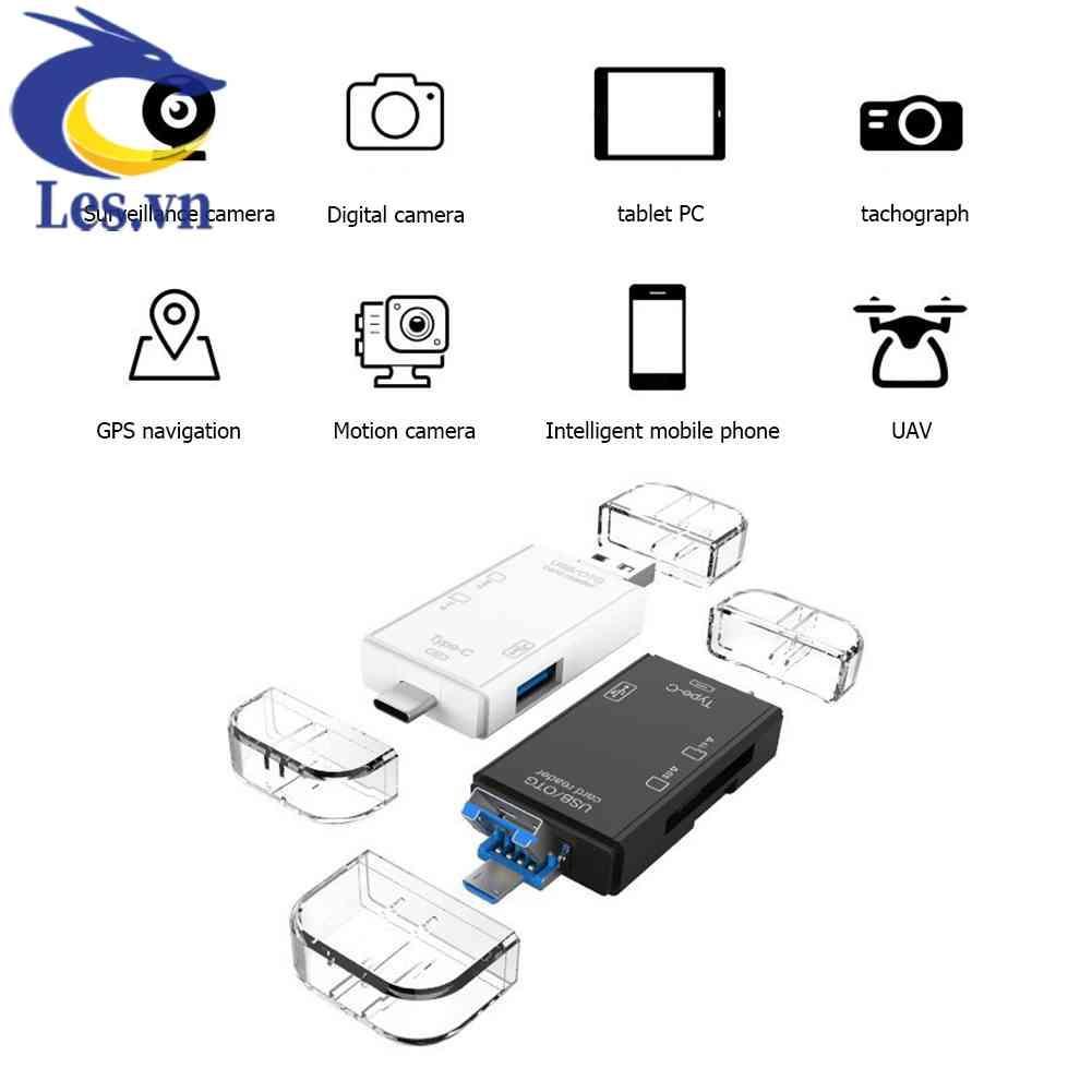 Đầu Đọc Thẻ Nhớ 6 Trong 1 OTG USB 3.0 Type-C
