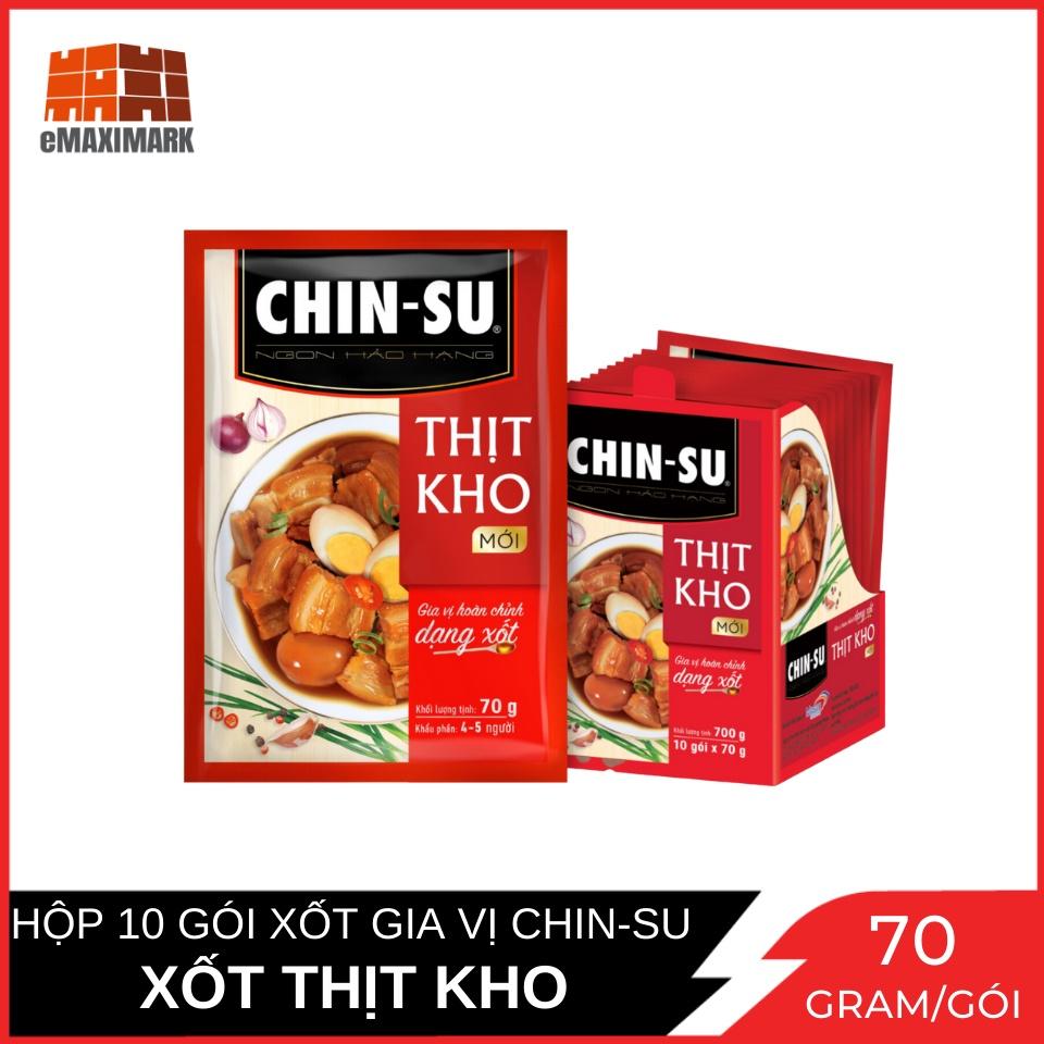 Hộp 10 Gói Gia vị CHIN-SU Hoàn chỉnh Xốt thịt kho Gói 70g x10