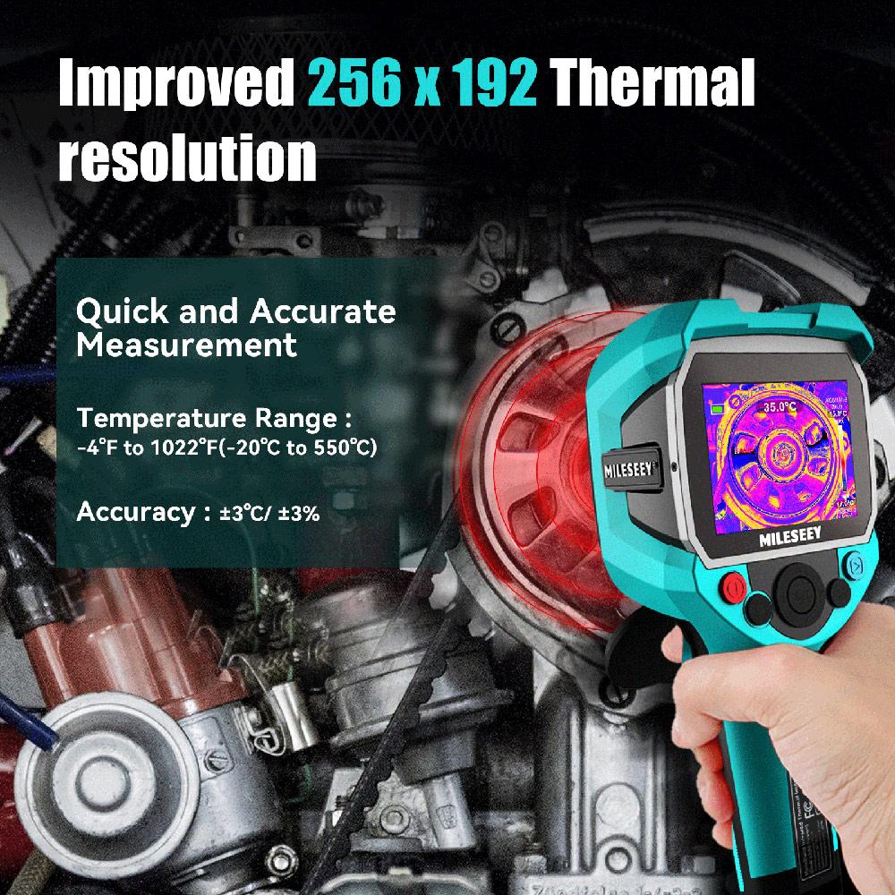 Mileseeey TR256 256*192 Hình ảnh camera nhiệt hồng ngoại -20 ℃ -500 ℃ sáu bảng màu tự động lấy nét nhiệt độ cao độ chính xác cao