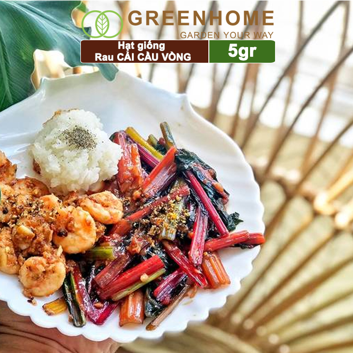 Hạt Giống Rau Cải Cầu Vồng Greenhome, Gói 20g, Dễ Trồng Quanh Năm, Nảy Mầm Cao, Thu Hoạch Nhanh, Năng Suất Cao R06
