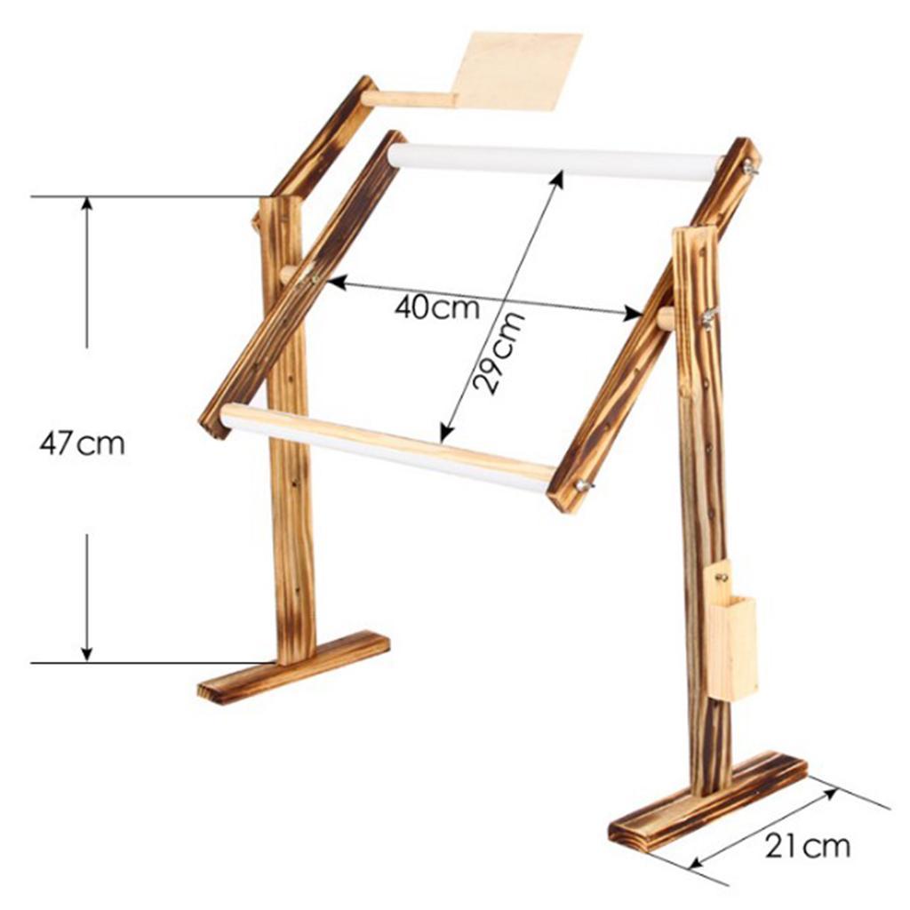 Chinese Style Wooden Needlework Table Rack Desktop Embroidery Frame Holder