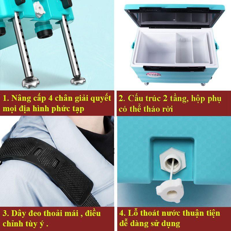 Thùng Câu Đài BENNUO A8 Thể Tích 28L thiết kế chân ghế địa hình giải quyết mọi địa hình khi đi du lịch, câu cá A8