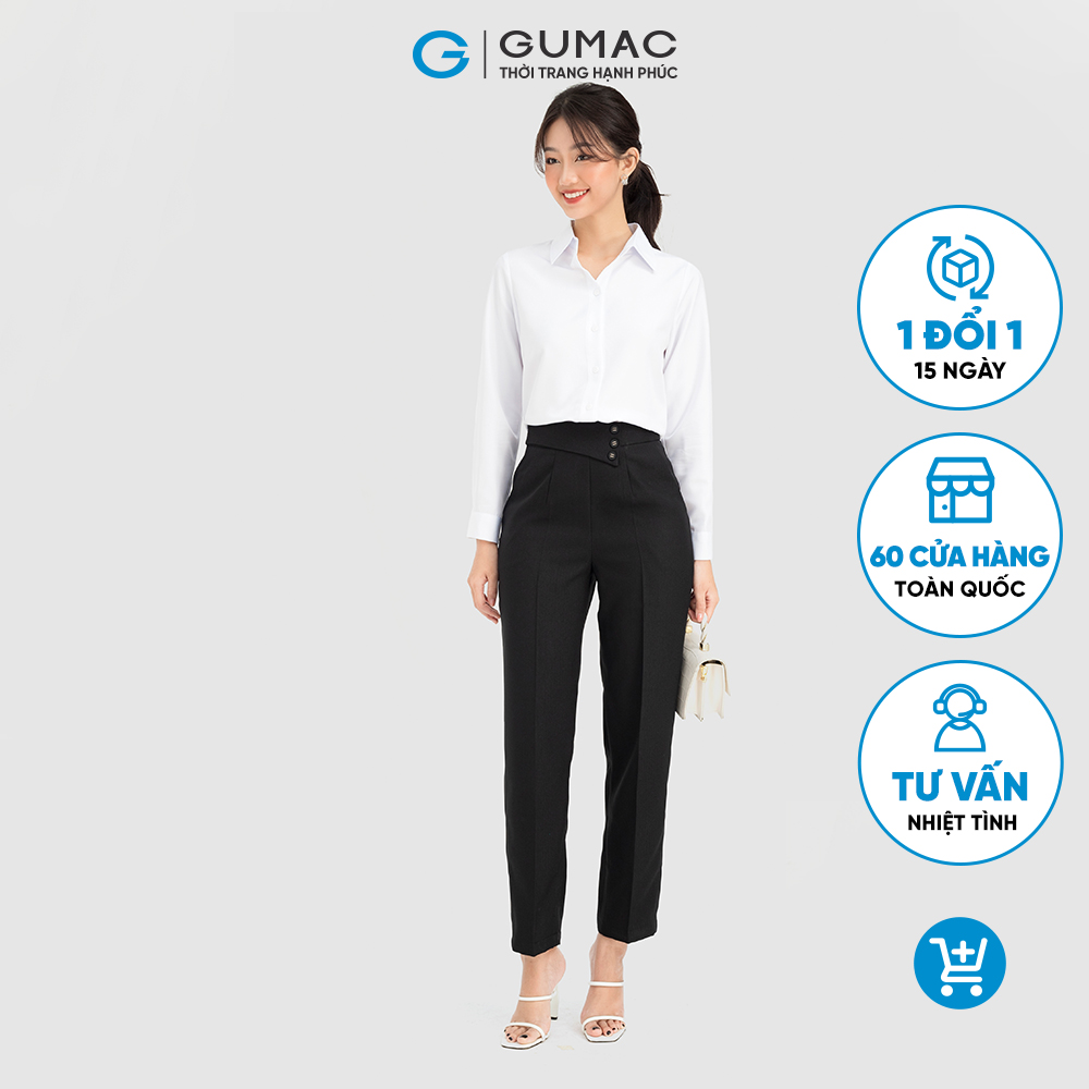 Quần tây nữ GUMAC QC08111 ống đứng lưng kiểu
