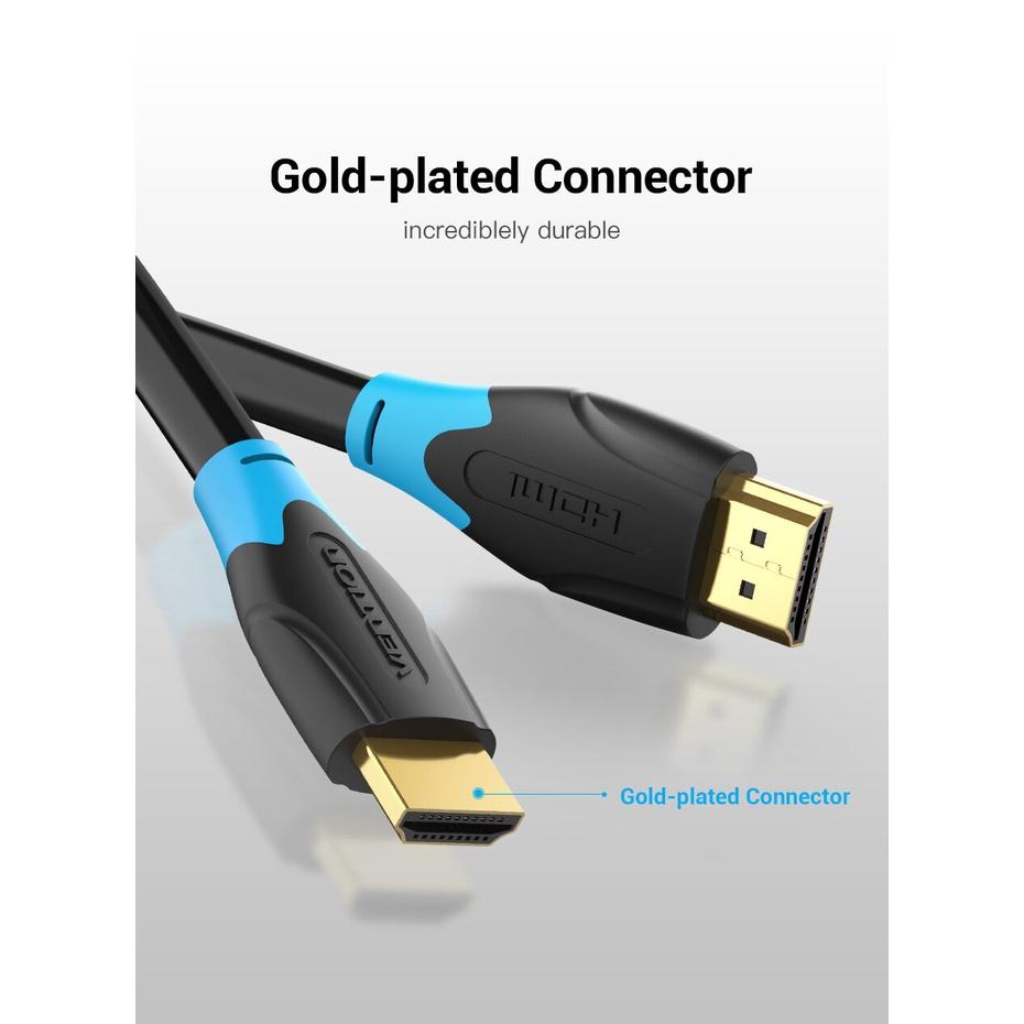 Cáp HDMI chuẩn 2.0 xuất hình 3D, 4K-60Hz - Male Cable HDMI 2.0 High Speed 3D 4K 60Hz Vention - Hàng chính hãng