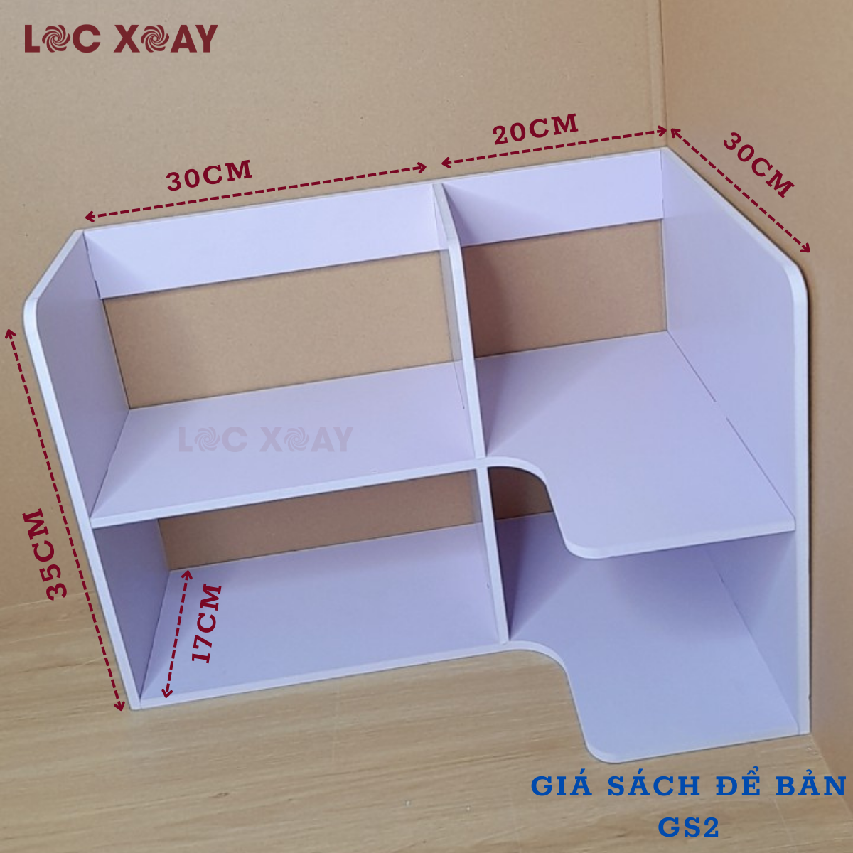 Kệ Sách Để Bàn GS2 Chất Liệu Gỗ Nhựa Tối Ưu Không Gian, Chống Nước An Toàn Thân Thiện Môi Trường, Giá Sách Đa Năng Kích Thước 50*17*35 (cm)_Lốc Xoáy