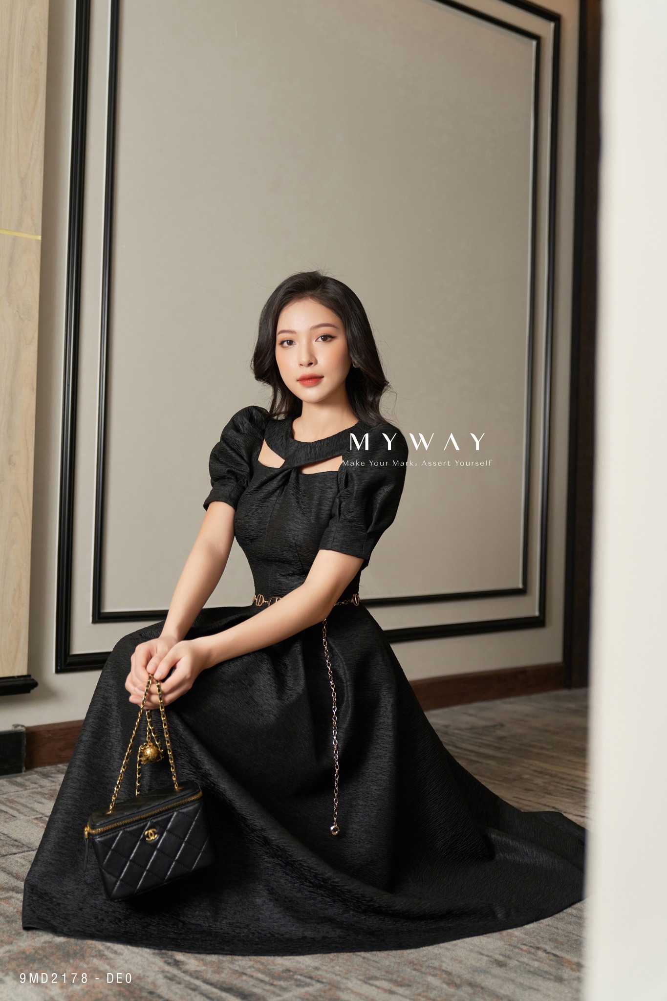 Đầm Nữ Dự Tiệc MY WAY Xoắn Ngực Dáng Xòe Sang Trọng 9MD2178
