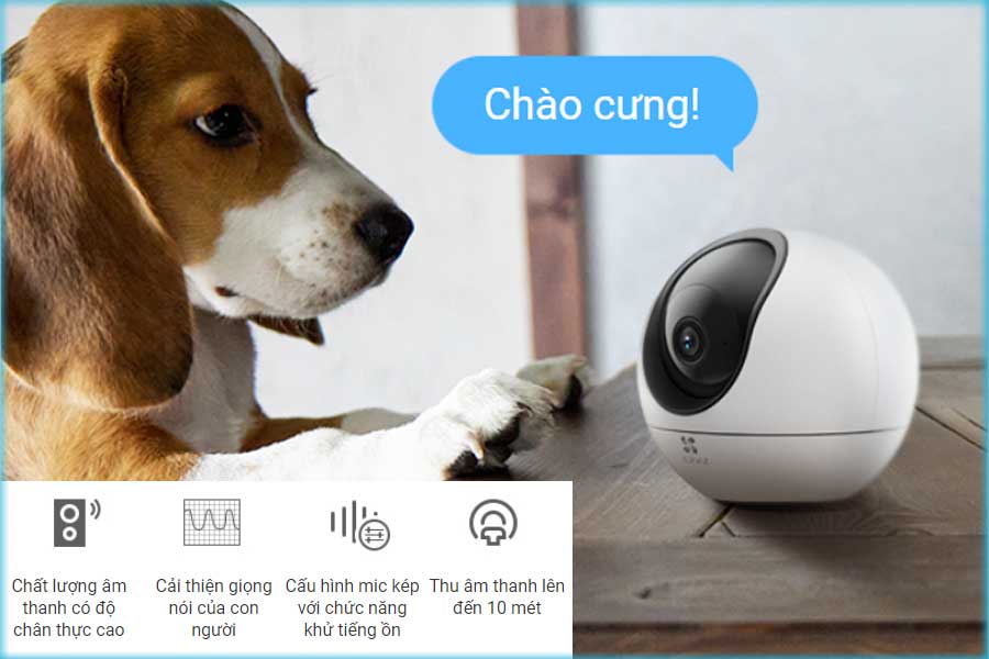 Camera IP Wifi Ezviz C6 4MP 2K+ Siêu Nét, Xoay 360 độ, đàm thoại 2 chiều - Hàng chính hãng