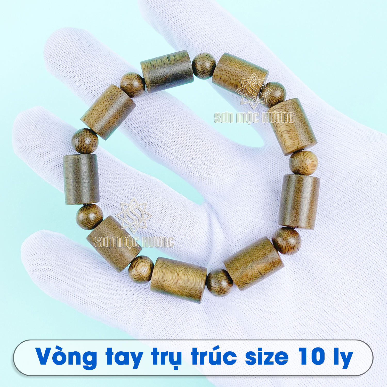 Vòng tay trầm hương phong thủy trụ trúc 9 trụ 9 tròn nam nữ Sơn Mộc Hương từ trầm tốc tự nhiên mang lại may mắn và thành công