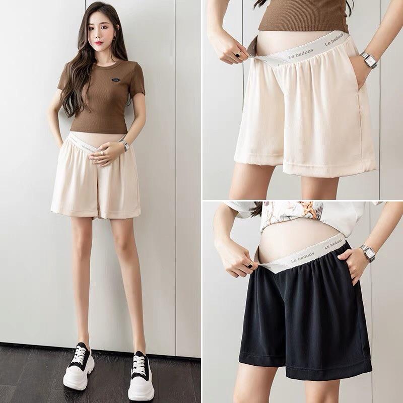 Quần ống rộng xuông mát cạp thấp cho bà bầu