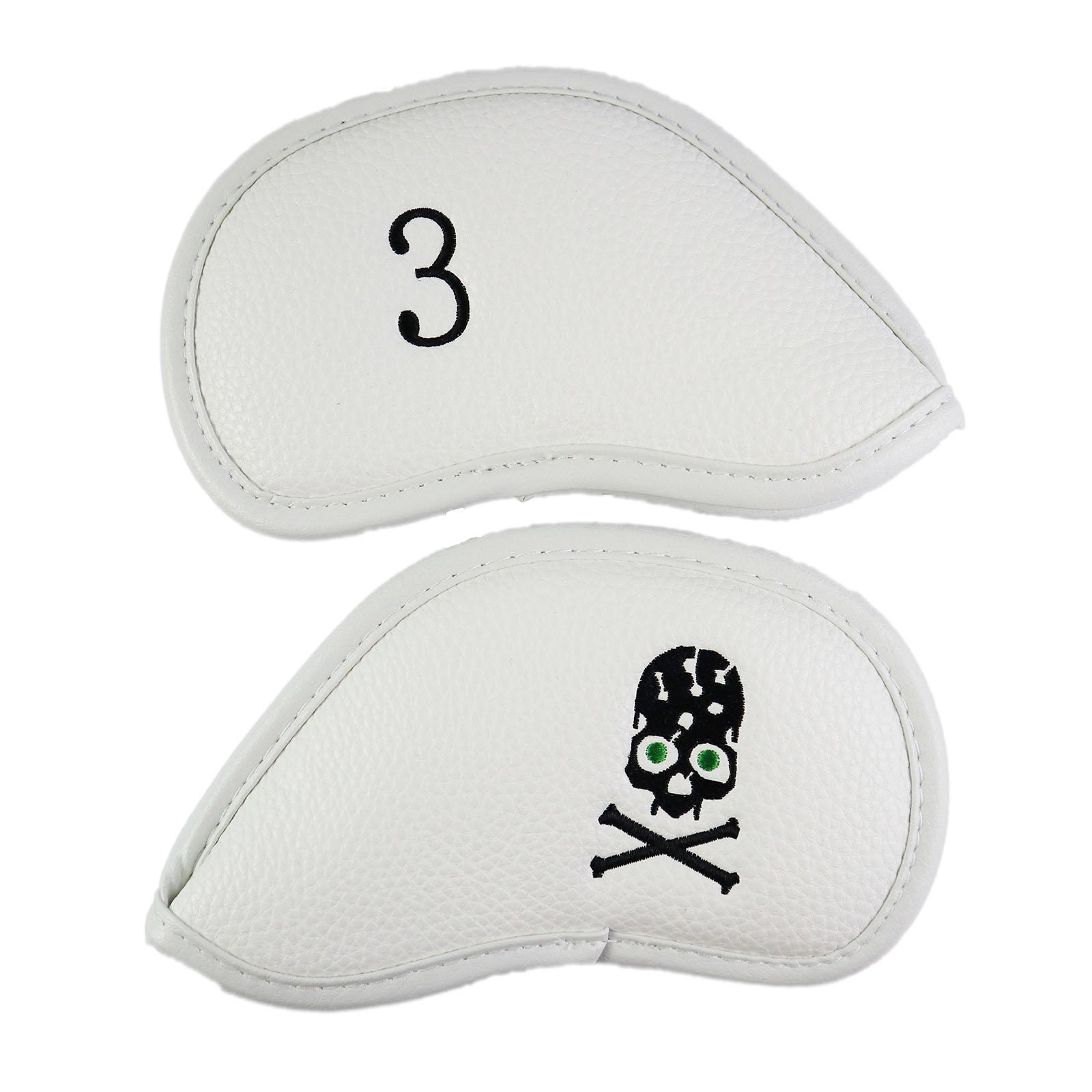10x Golf Iron Head Covers PU Nylon Golf Club Headcovers Waterproof