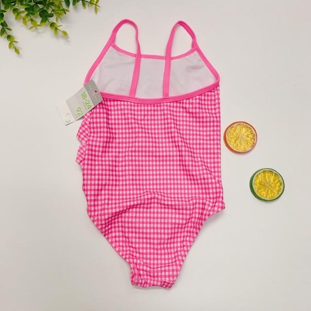 Váy bơi (3-16kg) váy bơi bé gái 1 mảnh hồng carô- bikini bé gái --KellyWang