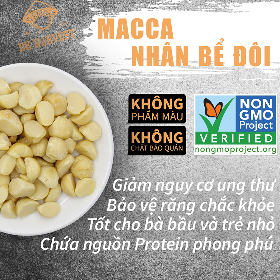 Hạt Macca Úc DK HARVEST, hàng nhập khẩu 200g