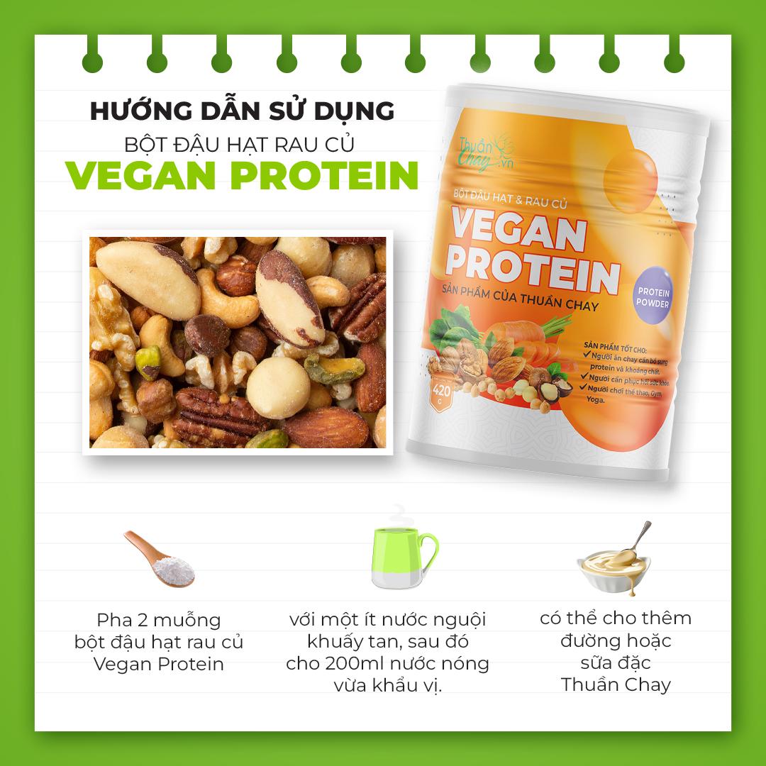 VEGAN PROTEIN - BỘT NGŨ CỐC ĐẬU HẠT RAU CỦ (KHÔNG ĐẬU NÀNH) (420g)