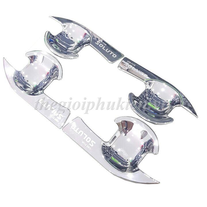 Bộ ốp tay nắm cửa, hõm cửa xe KIA Soluto mạ Crom