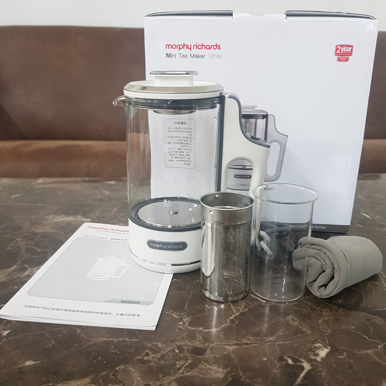 Bình đun nước, pha trà đa chức năng Morphy Richards MR6086, dung tích 600ml, công suất 400W - Hàng chính hãng, bảo hành 24 tháng