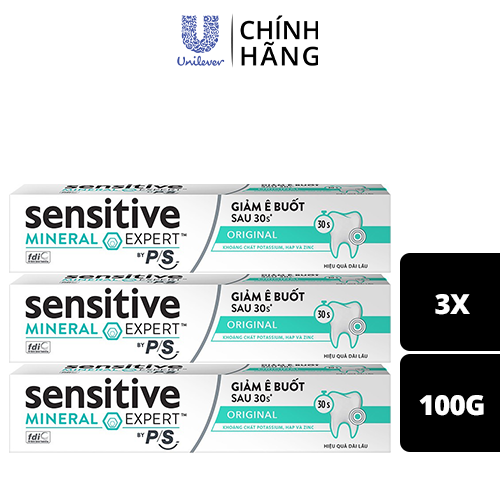 Combo 3 Kem Đánh Răng Sensitive Expert By P/S Original Chăm Sóc Chuyên Sâu 100g