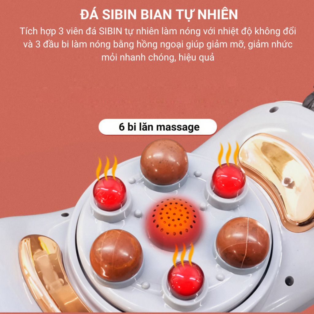 Máy massage bụng đa năng BM-B46 [BẢO HÀNH 12THÁNG] Tích hợp đá nóng HIMALAYA giúp tan mỡ bụng, chân, đùi