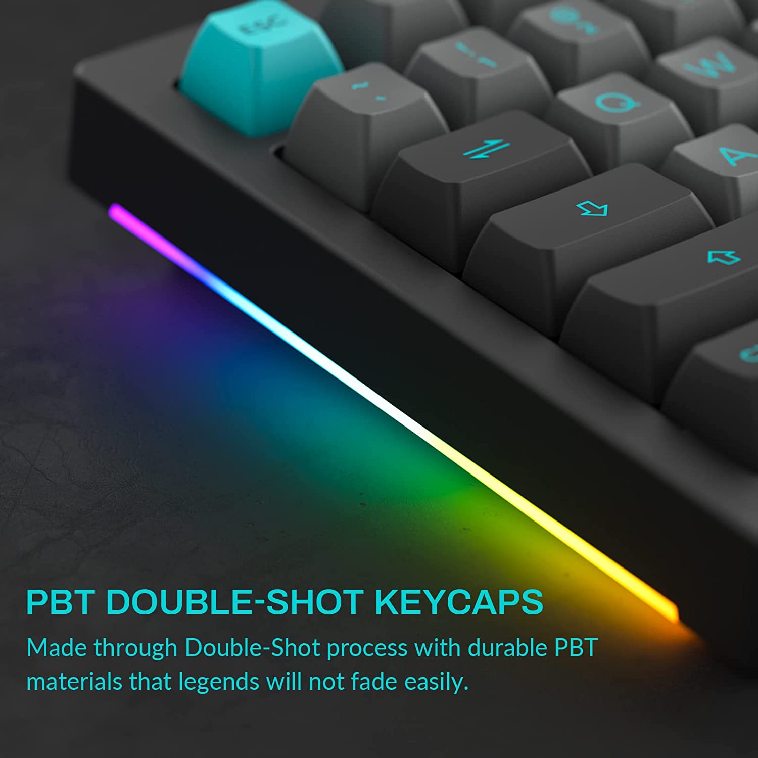 Bàn phím máy tính AKKO 5075B Plus Black & Cyan_Mới, hàng chính hãng