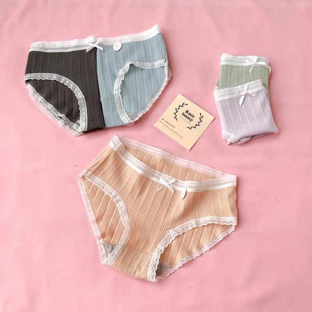 Quần lót nữ, quần lót cotton gân tăm đẹp thấm hút mồ hôi Q/C059