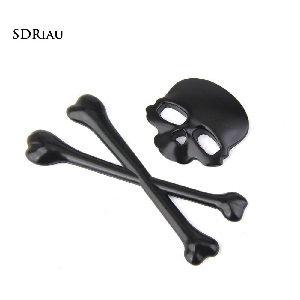 Miếng Dán Trang Trí Hình Đầu Lâu 3d Bằng Kim Loại Cho Xe Máy / Xe Hơi