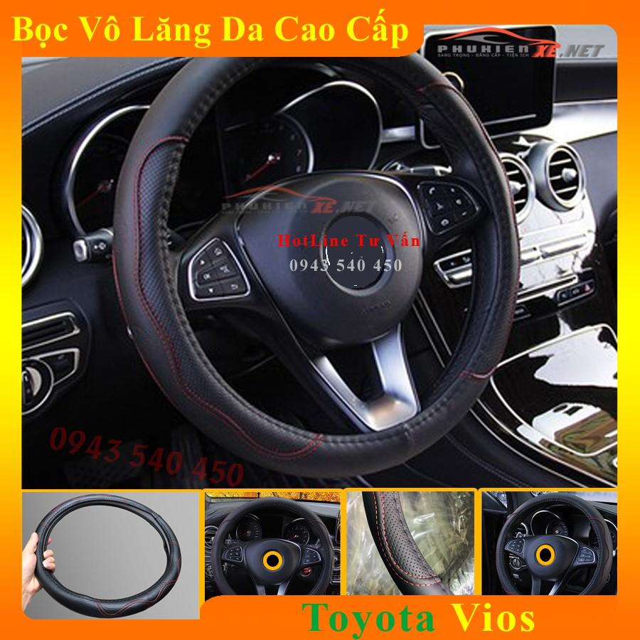 Bọc Vô Lăng Da dành cho Xe Toyota Vios Lót Cao Su Non Cao Cấp Chống Trượt Tay