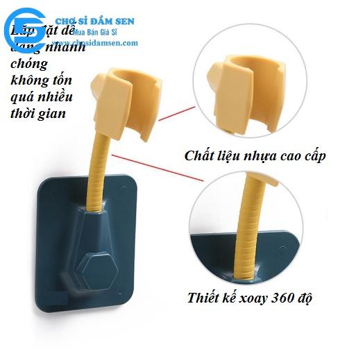 Giá đỡ vòi hoa sen dán tường Cao Cấp xoay 360, móc treo vòi nước siêu tiện dụng cho gia đình