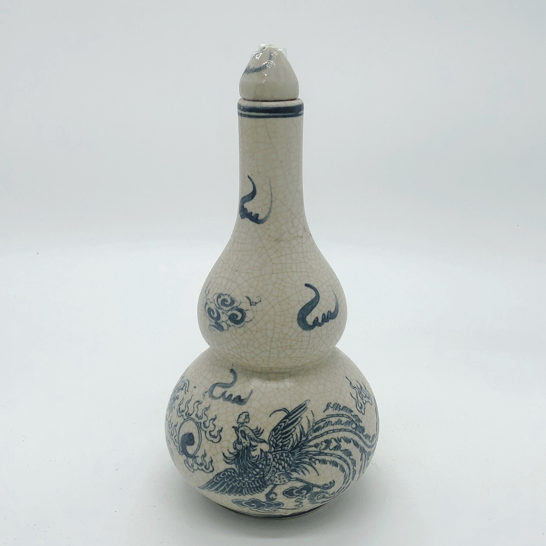 Nậm thờ men rạn - họa tiết long phụng