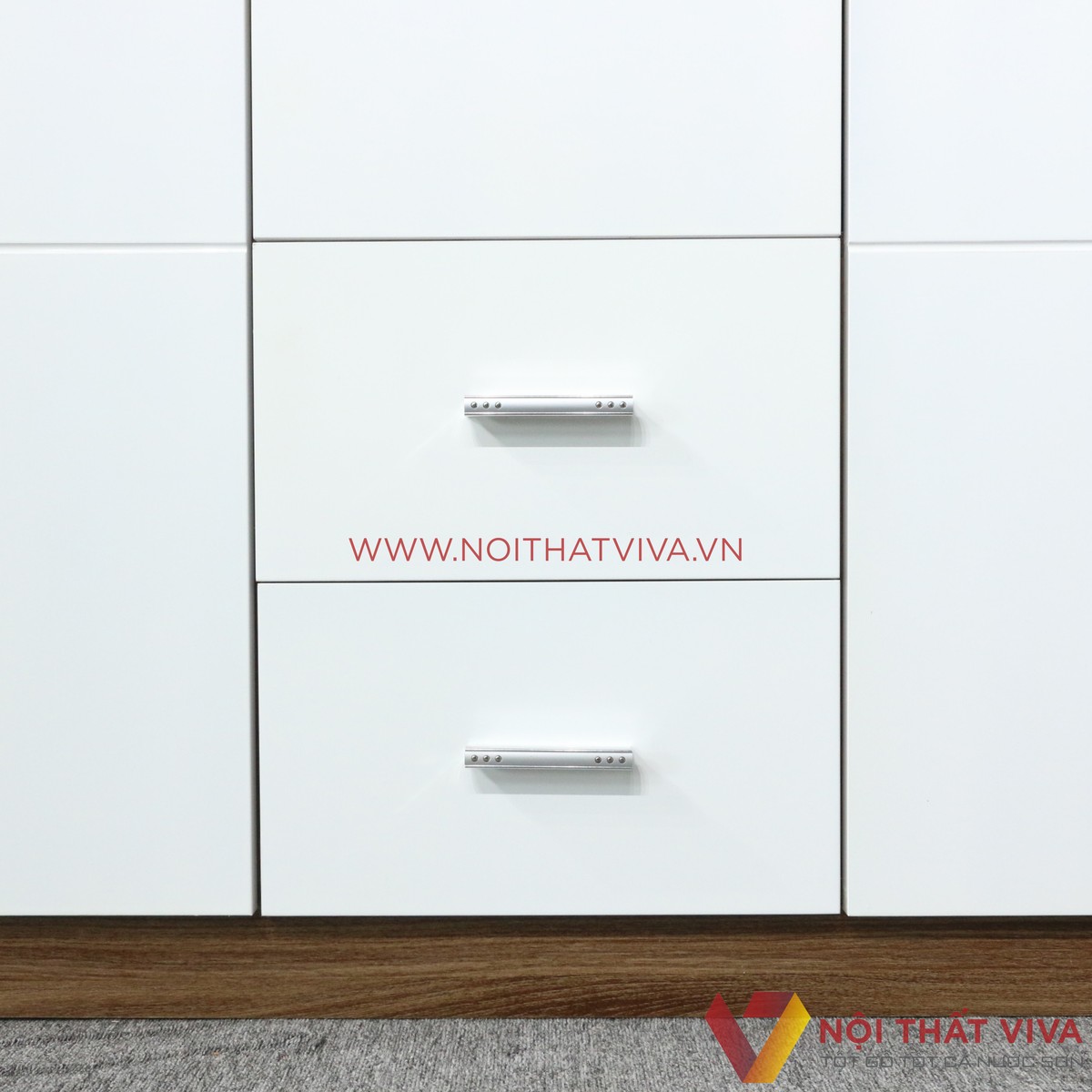 Tủ Áo 3 Cánh Cửa Mở Gỗ MDF Melamine Màu Óc Chó Cánh Trắng Đẹp Giá Rẻ