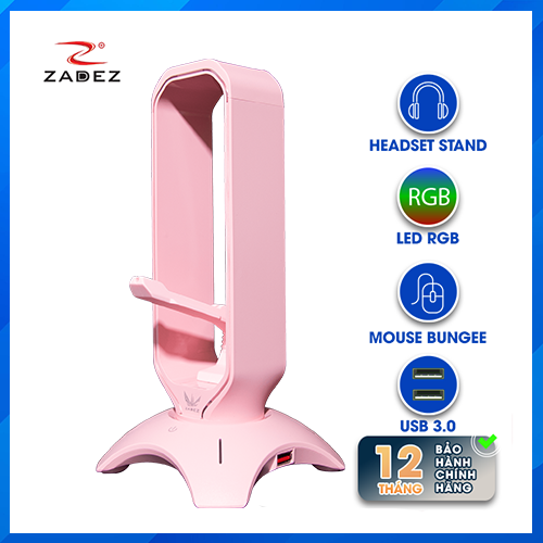 Đế Tai Nghe 3 in 1 ZADEZ ZHS-701GP PINK - HÀNG CHÍNH HÃNG