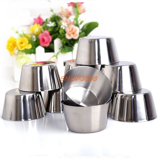 Khuôn Làm Bánh Flan Rau Câu Cupcake Inox 304 Bán Lẻ Nắp Nhựa Kèm Nắp Inox 304