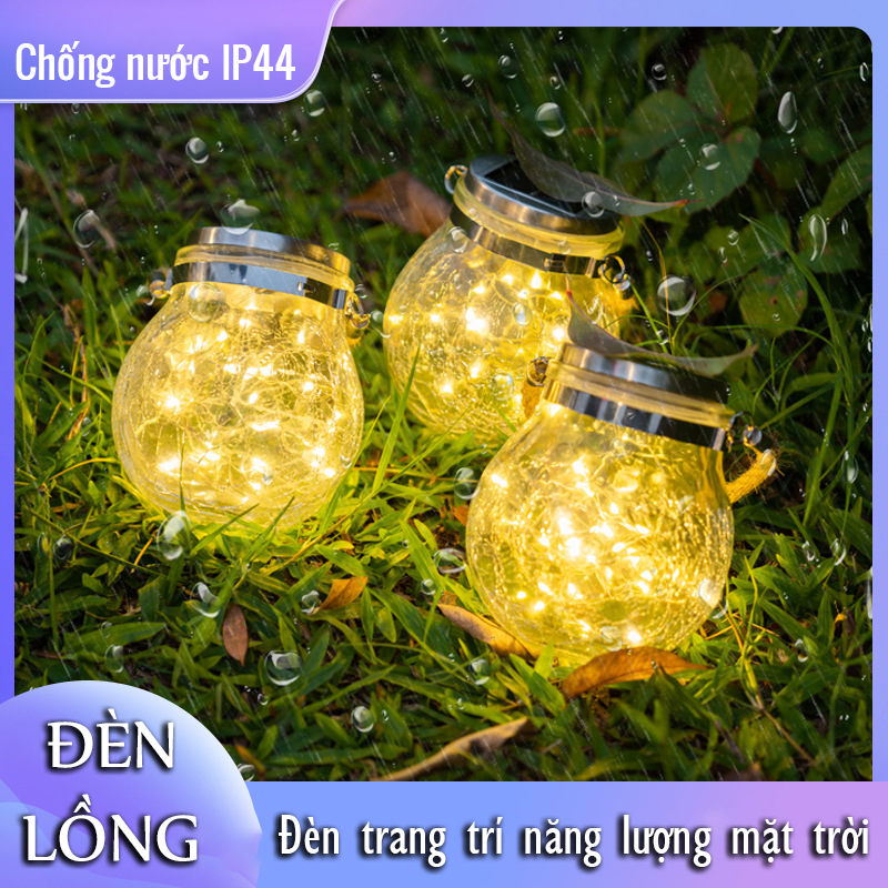 Đèn năng lượng mặt trời trang trí sân vườn treo cây hình hũ, siêu xinh- K1518