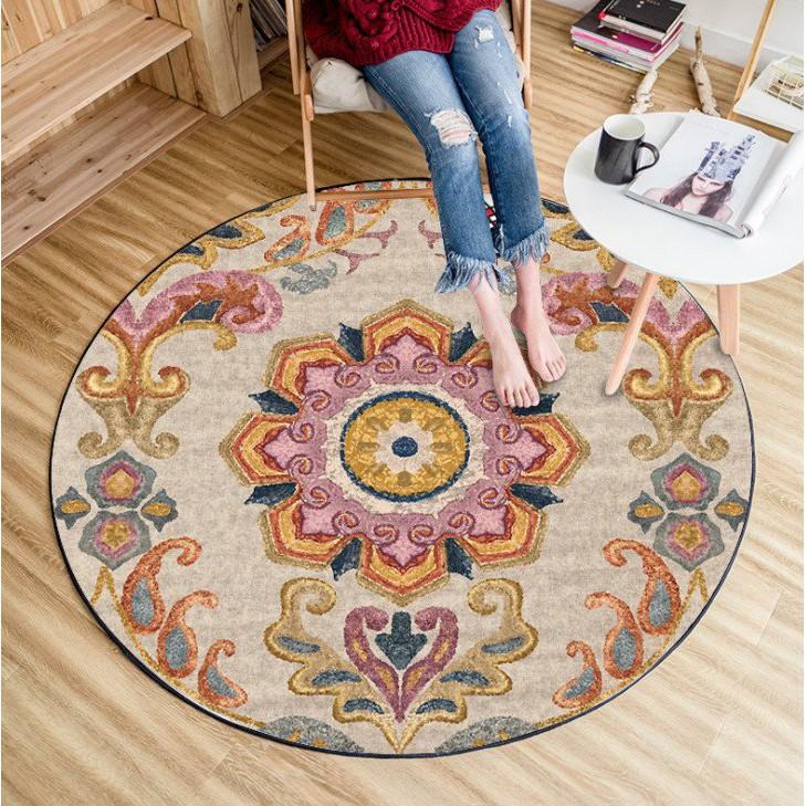 Thảm tròn Bohemian kích thước 80cm phù hợp cho mọi khoong gian nhà