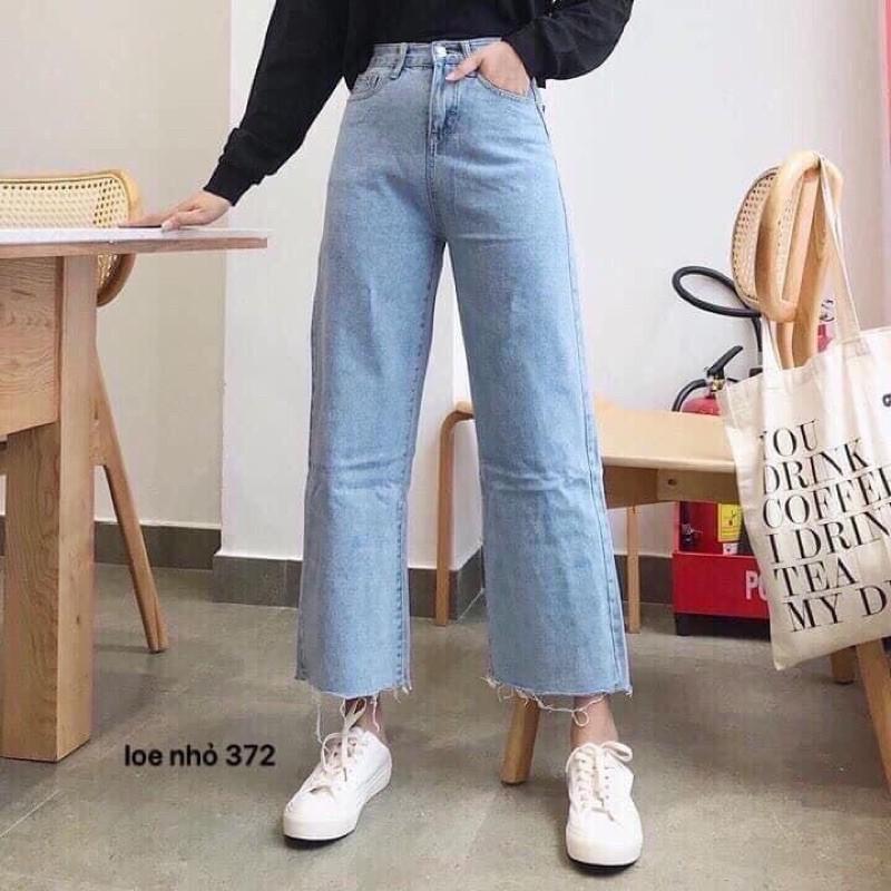 QUẦN JEANS ỐNG RỘNG DÁNG DÀI LƯNG CAO- hình thật chính chủ