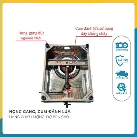 Bếp gas Đơn khè Windo Áp Cao (bán công nghiệp lữa mạnh)- Hàng Chính Hãng