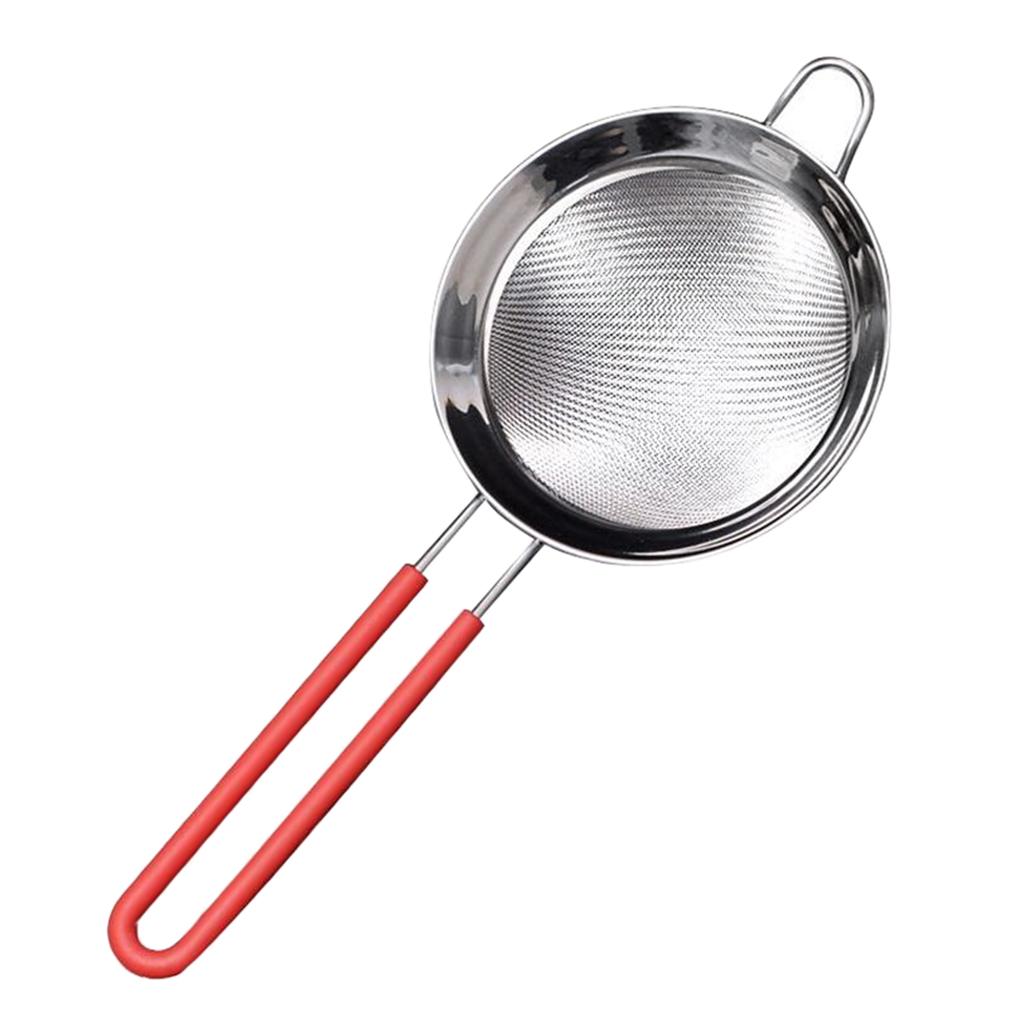 Stainless Steel Kitchen Fine Strainers Tea Fine Mesh Strainers Juice Egg Filter Sieve Colander Sets Wire Filter Mesh For Tea Coffee Food Rice Vegetable With Handle