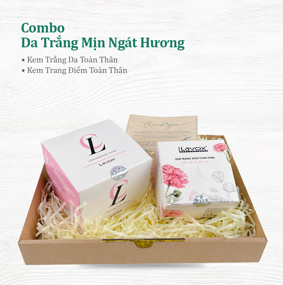 Combo Da Trắng Mịn Ngát Hương (Kem Trắng Da Toàn Toàn Thân - Kem Trang Điểm Toàn Thân)