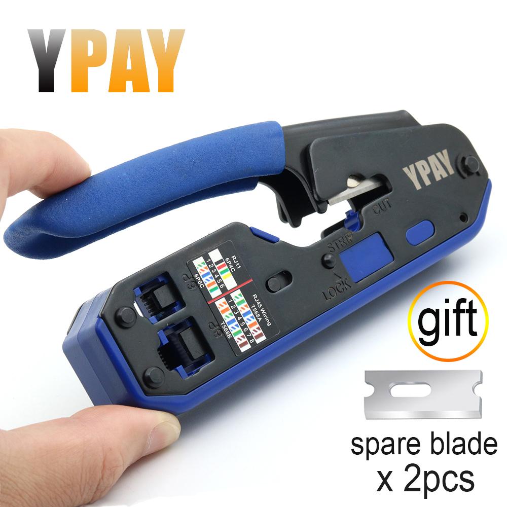 YPAY RJ45 CRIMPING TOBPING KẾT THÁNH Mạng CRIMPER STRIPPER ETHERNET CLIP TONGS RG45 CAT5E CAT5E CAT5 CAT3 RJ11 Đa chức năng