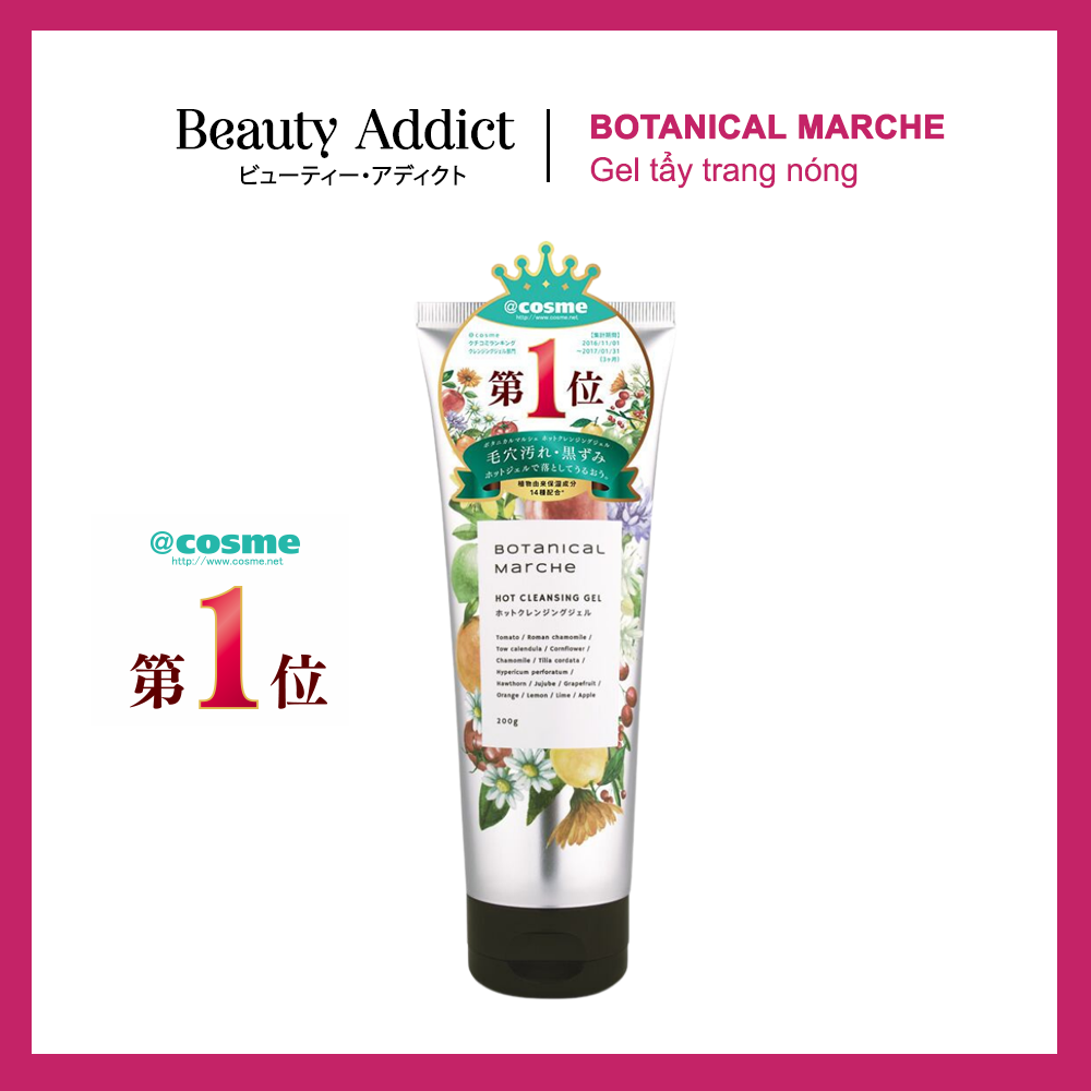 Gel Tẩy Trang Nóng Thảo Mộc Botanical Marche Hot Cleansing Gel, Làm Sạch Sâu, Tẩy Tế Bào Da Chết Và Dưỡng Ẩm