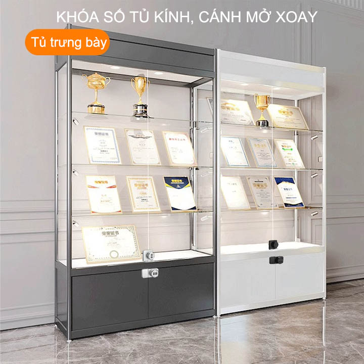 Khóa số tủ kính bằng hợp kim, loại 1 hoặc 2 cánh mở xoay, có thể thay đổi mã số