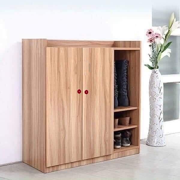 Tủ GỖ 2 GIAN để giày dép , để đồ MÀU NÂU