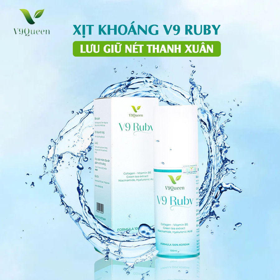 Nước Xịt Khoáng Hoa Hồng V9Queen - Cấp Ẩm, Dưỡng Da Se Khít Lỗ Chân Lông 100ml