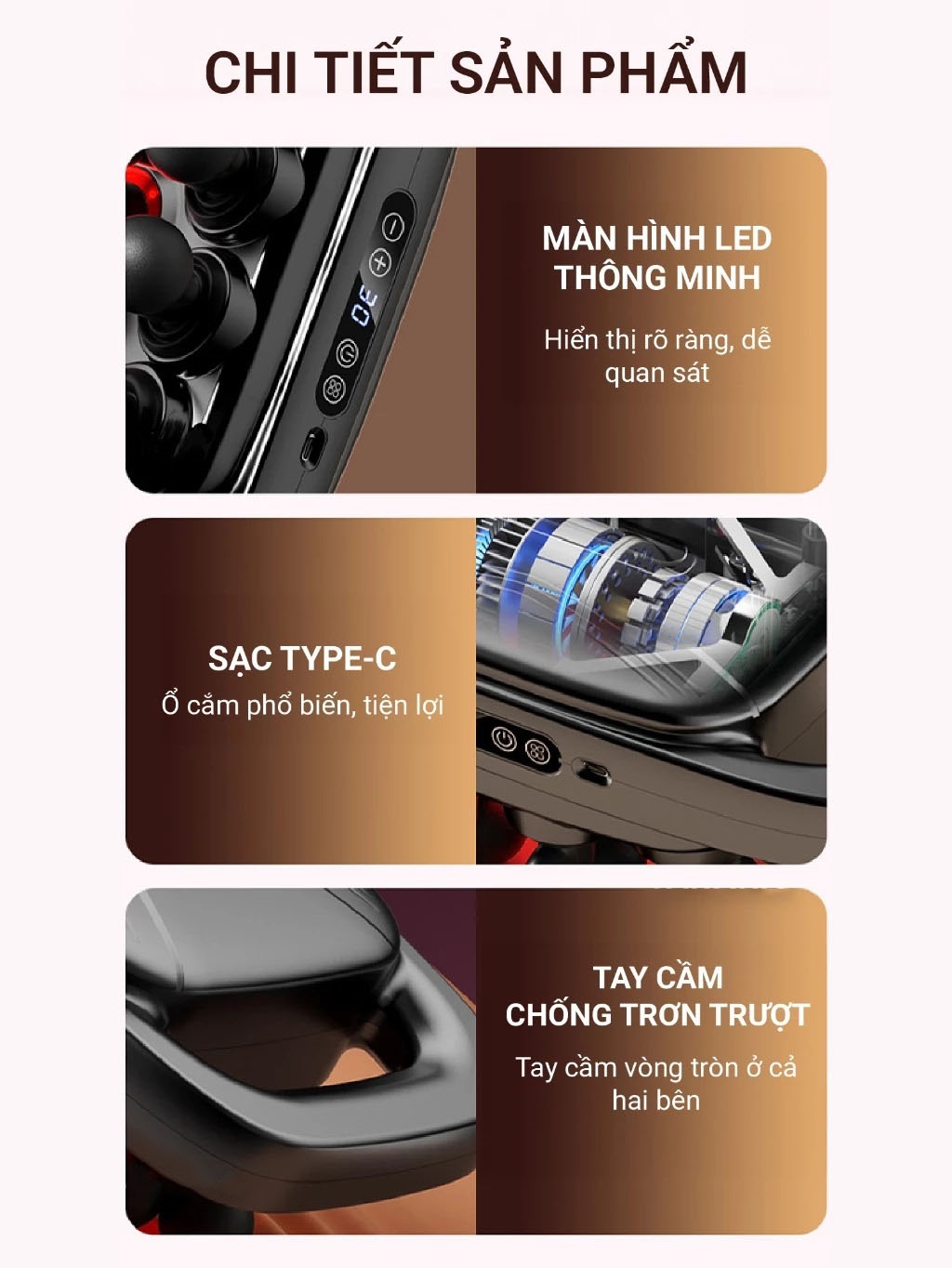 [Tặng củ sạc + cáp sạc] Máy Massage Toàn Thân Cầm Tay , Máy Mát Xa Đấm Lưng, Chân, Tay, Vai, Cổ 20 Đầu GDV S3C-20C - Hàng Chính Hãng