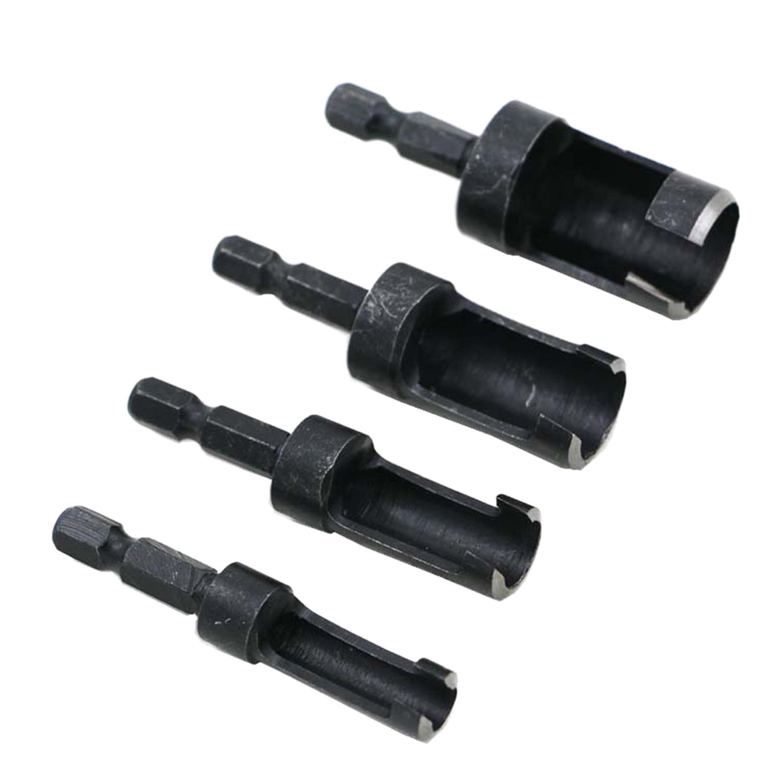 4 Pieces of Wood Plug Cutter Cutting Tool Set Hex Shank Drill Bit Set