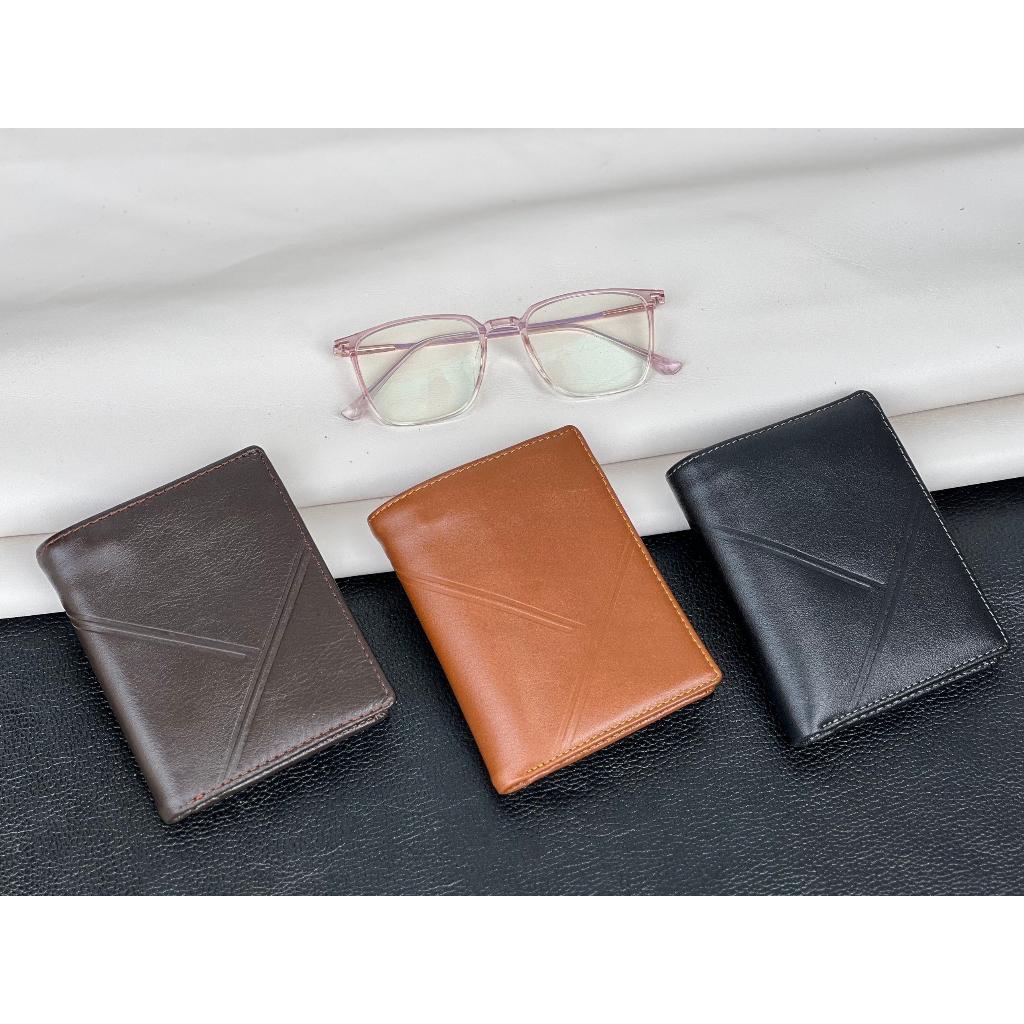 Ví Nam Da Bò Nappa Sọc L Tc - Ví Nam Da Hàng Cao Cấp Chất Da Bò Thật 12x 9.x 2.5 cm - GENNIN STORE