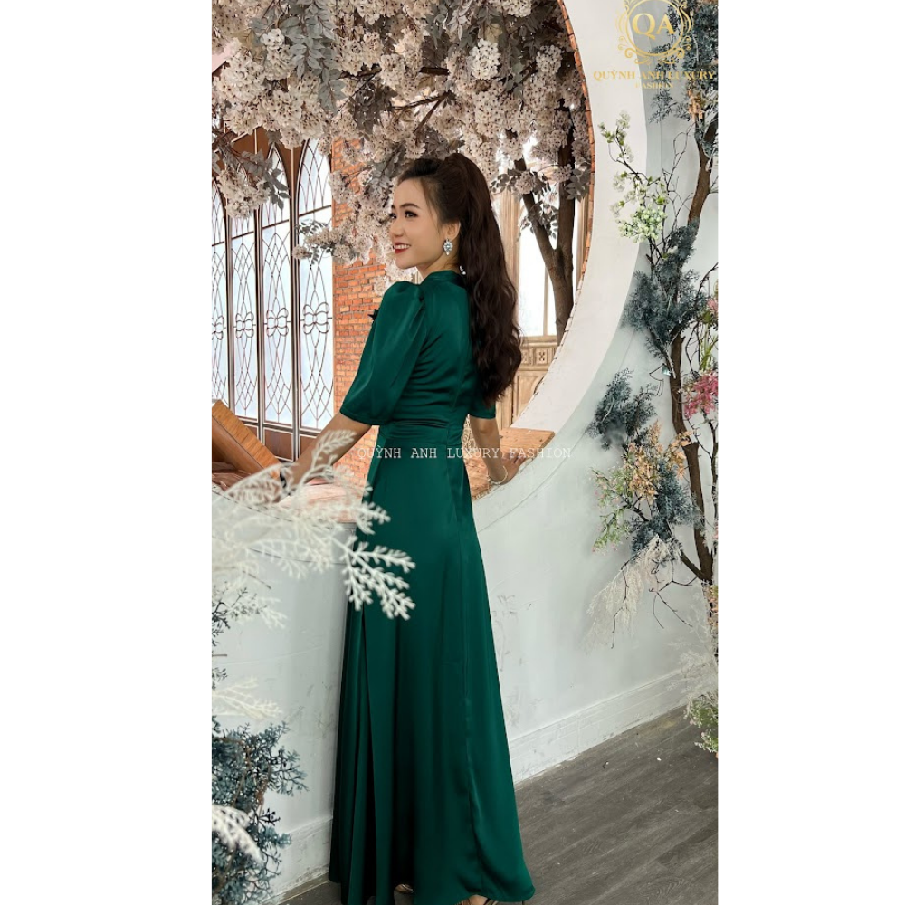 Váy Đầm Nữ Dạ Hội Tay Bồng Cổ Nữ Hoàng Kết Hoa Xinh Xắn Trẻ Trung Amabel Dress