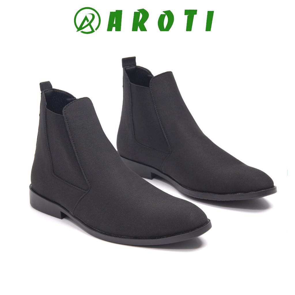 Giày Chelsea boots nam da lộn, cổ chun, đế khâu chắc chắn-CB548DB