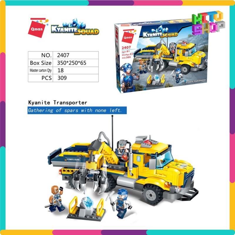 Đồ Chơi Xếp Hình Thông Minh Cho Trẻ Từ 6 Tuổi Qman 2407 - Xe Vận Chuyển Kyanite 309 Mảnh Ghép